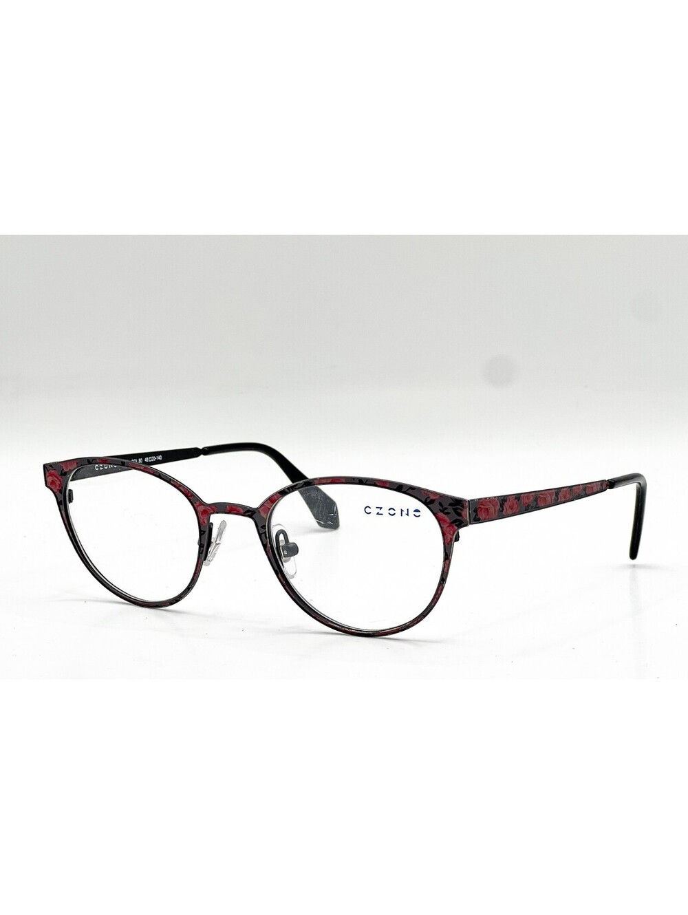 C-Zone E1195 Col.80 Gray Red Authentic Eyeglasses 48-20-140